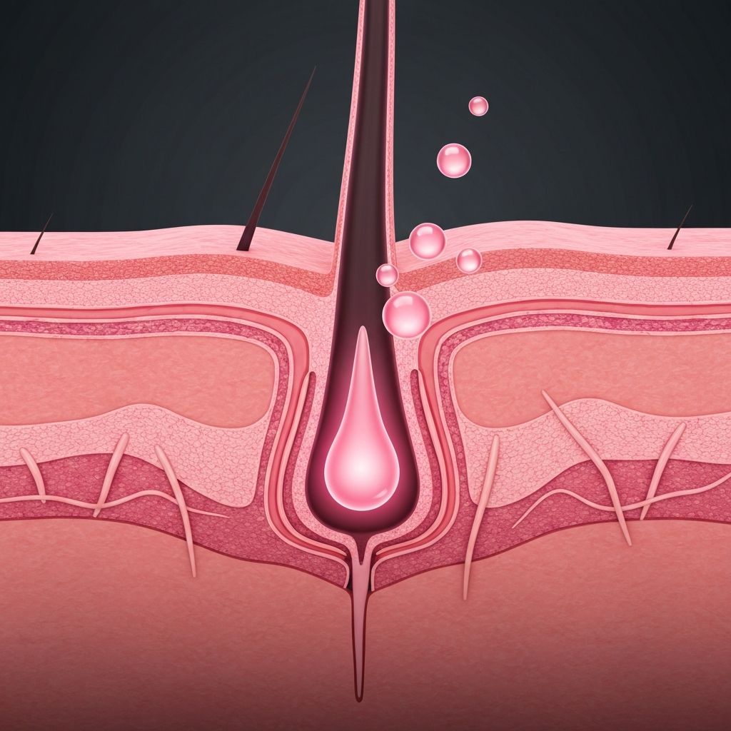 Illustration de l'action du sérum dans le follicule pileux