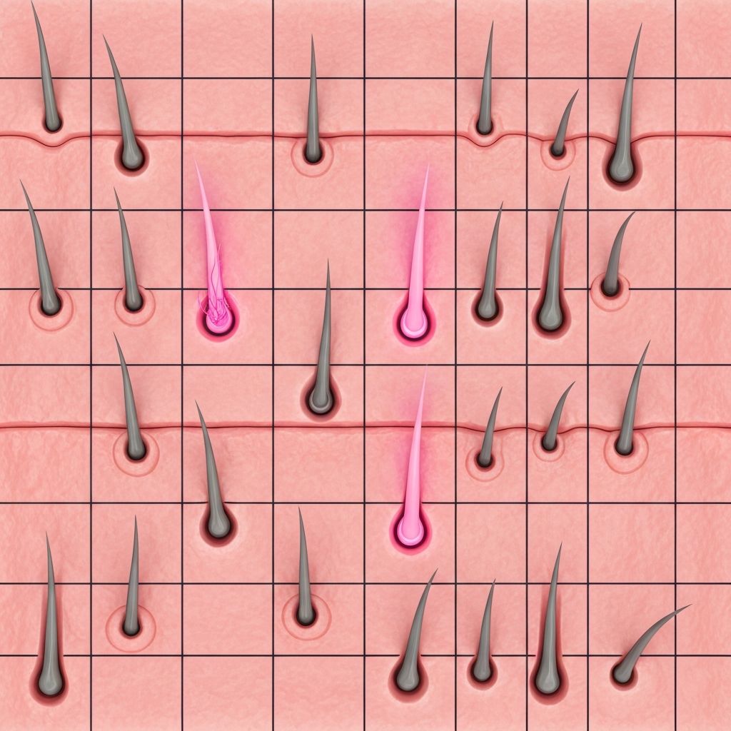 Illustration des follicules actifs et dormants expliquant le besoin de plusieurs séances