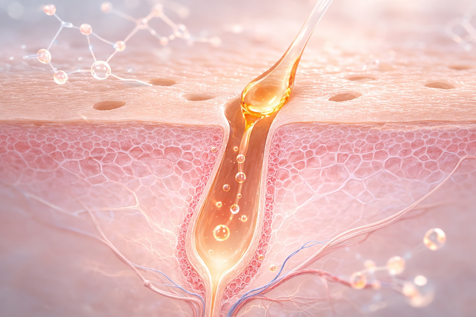 Pénétration du Sérum A dans le follicule