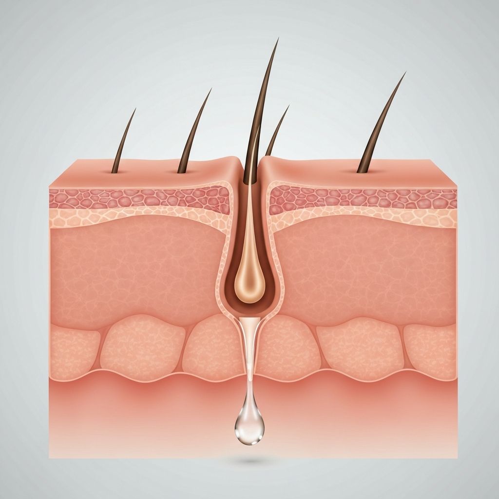 Illustration scientifique : sérum EPILFREE® pénétrant dans le follicule pileux